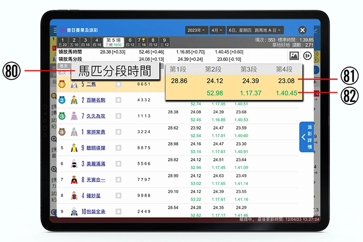 使用手冊第二章【馬匹詳情】80-82說明 