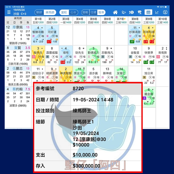 坚仔互动骑练表 捕捉３０倍练马师王
